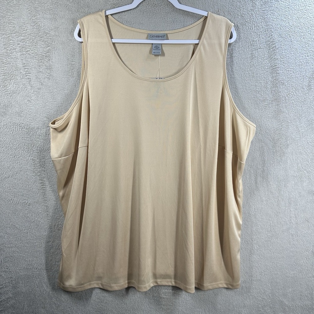 Catherine's‎ Beige Shell Layering Tank Sleeveless Top Women's Size 3X NWT